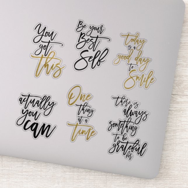 Six Motivational Uplifting Quotes Elegant Script (Detail)