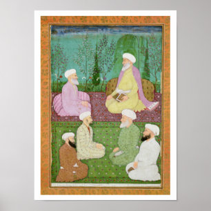 Six Muslim holy men seated on a garden terrace, fr Poster