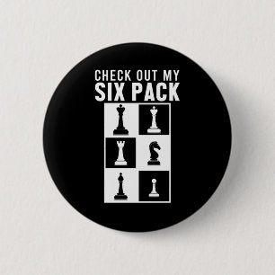 Six Pack Chess Pieces Board Checkmate Player Gift 2 Inch Round Button