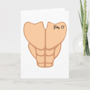 Six Pack I'm 17th Birthday Funny Men Card