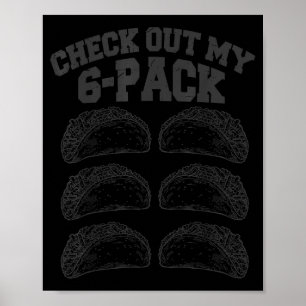 Six pack tacos funny cinco de mayo fitness gym poster