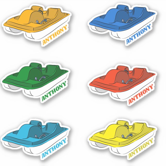 Six Personalized Pedal Boat Assorted Colours (Front)
