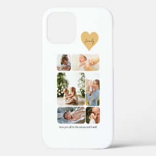 Six Photo Collage Simple Family Mom Dad Kids iPhone 12 Case