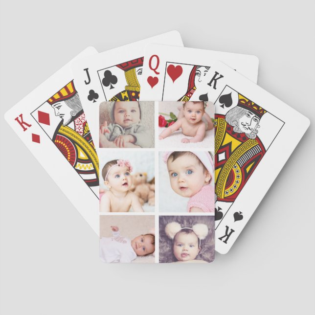 Six Photo Personalized Custom Playing Cards (Back)