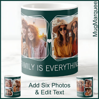 Six Photos Collage Christmas Green C21 Dad Father Coffee Mug