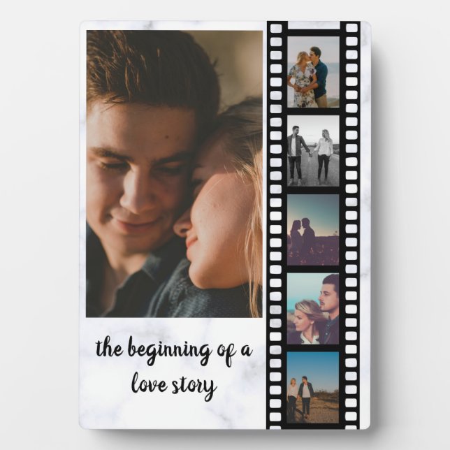 Six Photos Collage Inspirational Save the Date Plaque (Front)