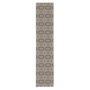 six-point flower/star purple green blue short table runner