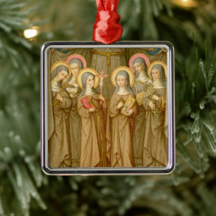 SIx Poor Clare Saints (SAU 027) Metal Ornament