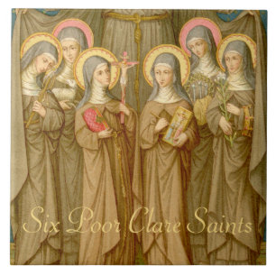 Six Poor Clare Saints Tile