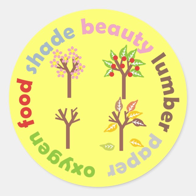 Six Reasons To Plant a Tree Classic Round Sticker (Front)