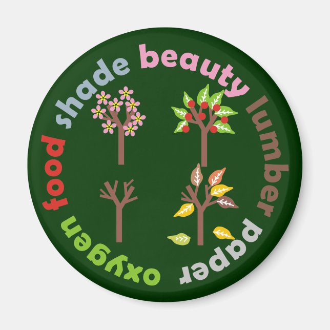 Six Reasons To Plant a Tree Magnet (Front)