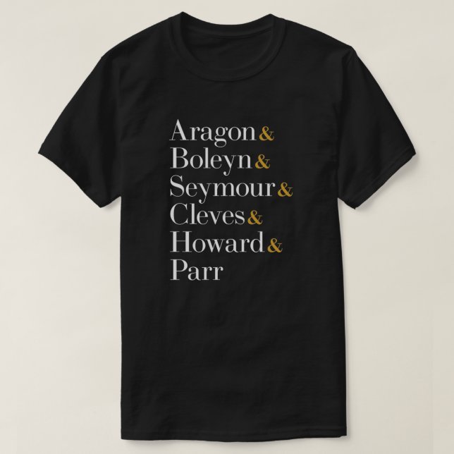Six reines musicales - Le T-shirt des noms d'amphi (Design devant)