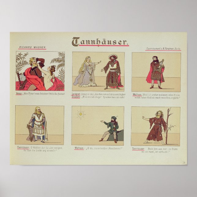 Six scenes relating to the opera 'Tannhauser' Poster (Front)