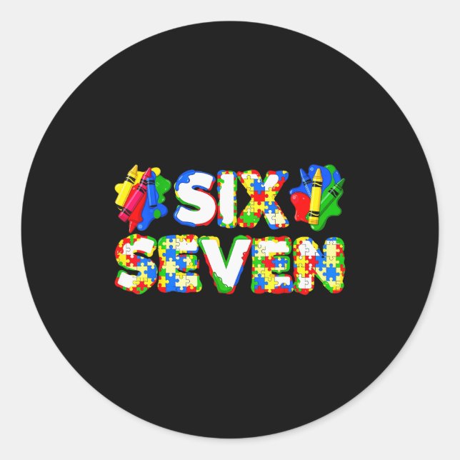 six server  classic round sticker (Front)