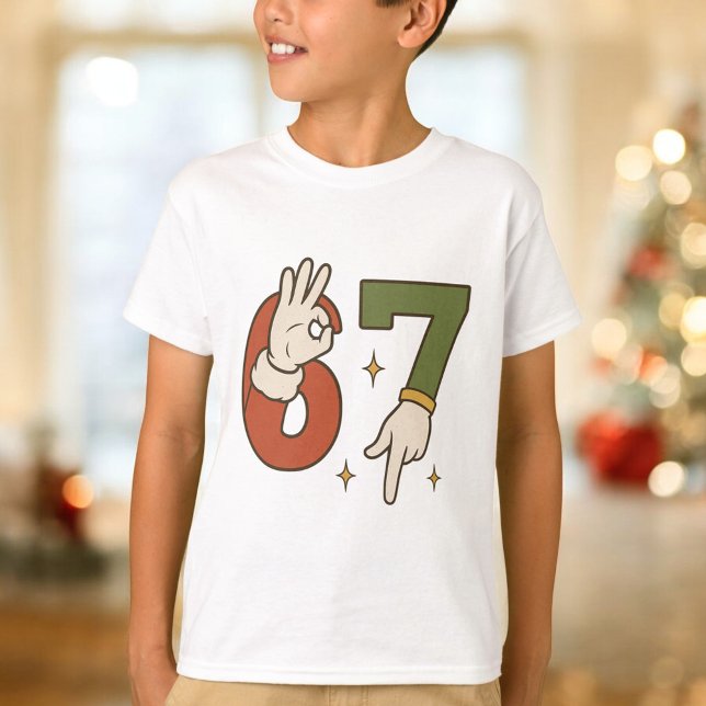 Six Seven 67 6 7 Christmas Santa Elf Meme T-Shirt (Creator Uploaded)