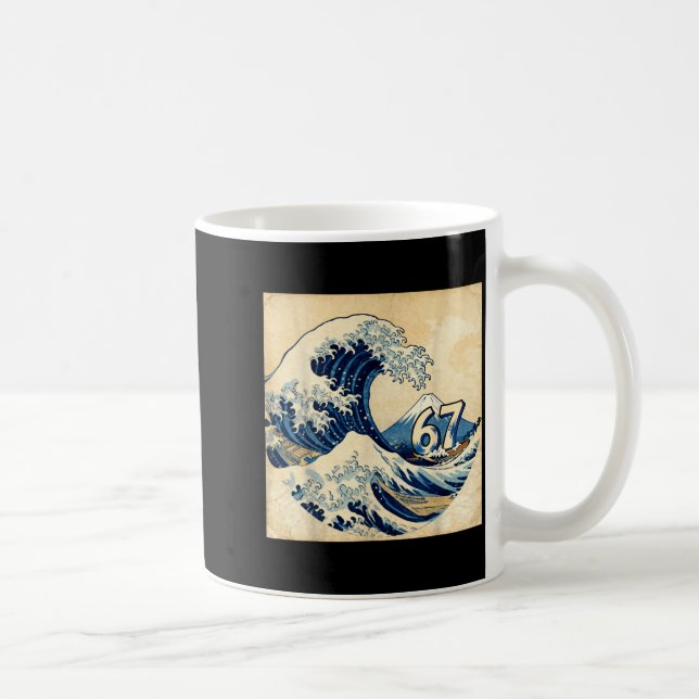 Six Seven 67 6-7 Japanese The Great Wave Off Kanag Coffee Mug (Right)