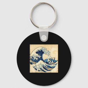 Six Seven 67 6-7 Japanese The Great Wave Off Kanag Keychain