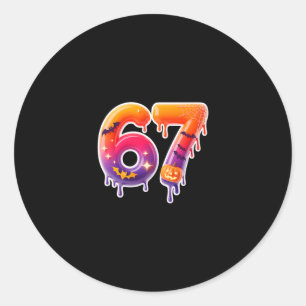 Six Seven 67 6 7 Meme Design Funny Ice Cream Drip Classic Round Sticker