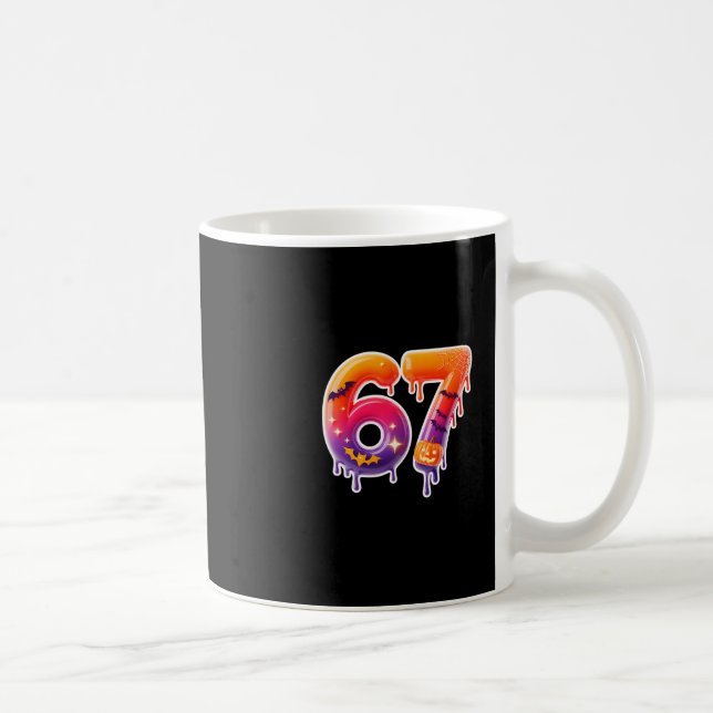 Six Seven 67 6 7 Meme Design Funny Ice Cream Drip  Coffee Mug (Right)