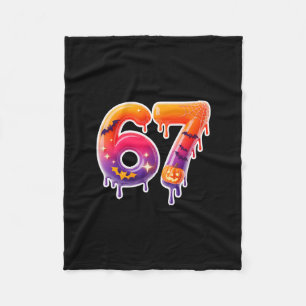 Six Seven 67 6 7 Meme Design Funny Ice Cream Drip Fleece Blanket