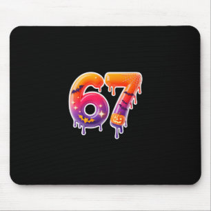 Six Seven 67 6 7 Meme Design Funny Ice Cream Drip Mouse Pad