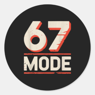 Six seven 67 6 7 mode meme funny boys kids classic round sticker