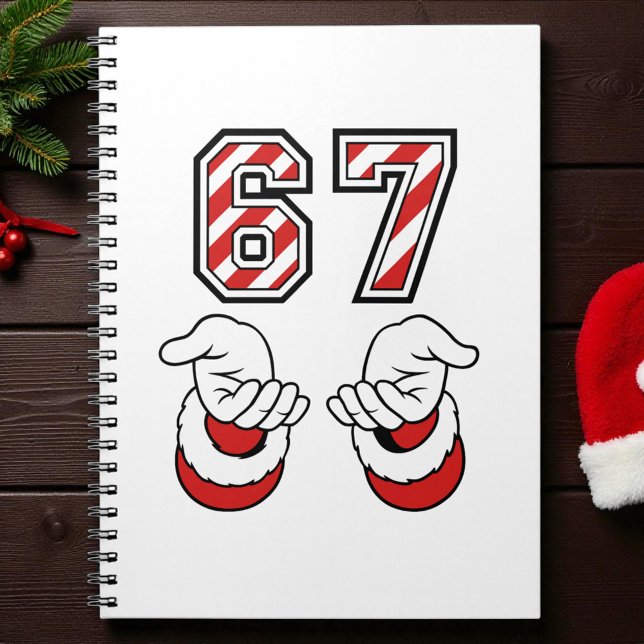 Six Seven 67 6 7 Santa Christmas Meme Holiday Notebook (Creator Uploaded)