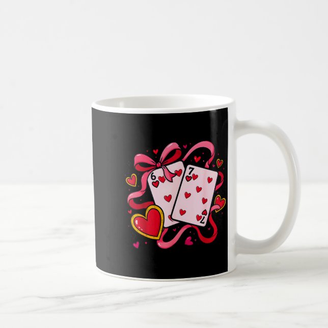 Six Seven 67 Boys Girls Valentines Day Cool Playin Coffee Mug (Right)