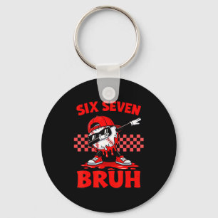 Six seven 67 bruh baseball valentine's day teens keychain