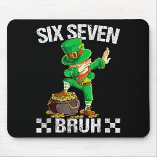 Six Seven 67 Bruh Dabbing Leprechaun St Patricks D Mouse Pad