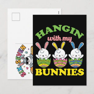 Six Seven 67 Bruh Easter Bunny Meme T-Shirt Funny Holiday Postcard