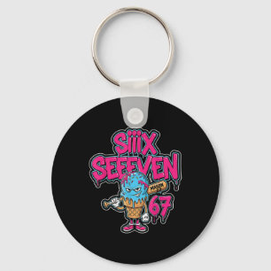 Six Seven 67 Bysebyll Player Ice Cream Drip Meme L Keychain