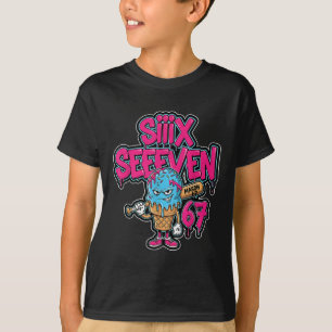 Six Seven 67 Bysebyll Player Ice Cream Drip Meme L T-Shirt