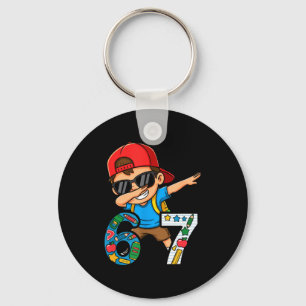 Six Seven 67 Days Of School Funny Meme Student Dab Keychain