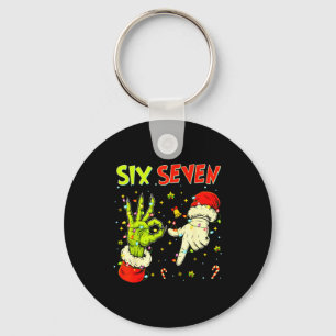 Six Seven 67 Funny Hand-sign Christmas Meme  Keychain