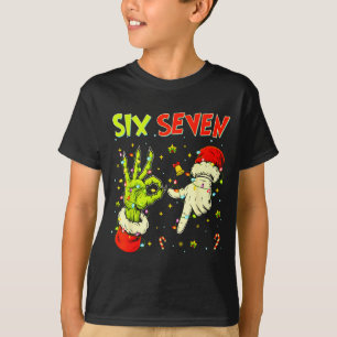 Six Seven 67 Funny Hand-sign Christmas Meme  T-Shirt