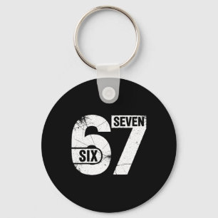 Six Seven 67 Funny Meme Keychain