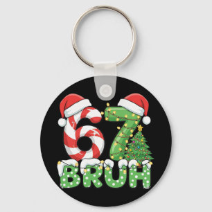 Six Seven 67 Funny Santa Bruh Christmas Meme Keychain