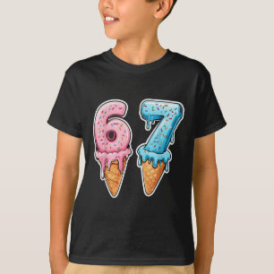 Six Seven 67 Ice Cream Drip Sports Cool Meme Funny T-Shirt