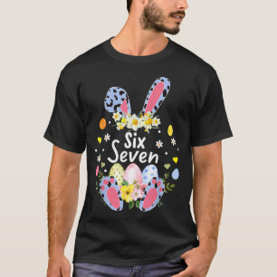 Six Seven 67 Meme 6 7 Bunny Leopard Kids Funny Eas T-Shirt