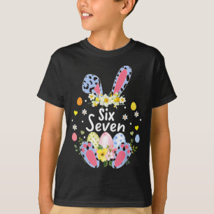 Six seven 67 meme 6 7 bunny leopard kids funny T-Shirt
