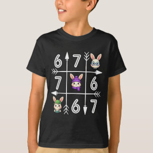 Six seven 67 meme 6 7 eggs happy easter day boys T-Shirt