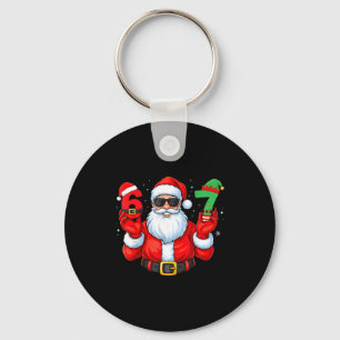 Six Seven 67 Meme 6 7 Elf Santa Christmas Pajamas Keychain