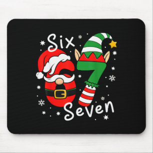 Six Seven 67 Meme 6 7 Elf Santa Christmas Pajamas Mouse Pad