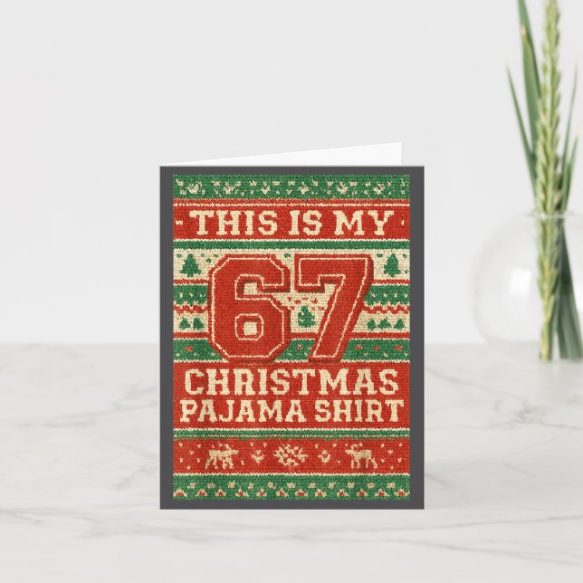 Six Seven 67 Meme 6 7 Holiday Christmas Pajamas Br Card (Front)