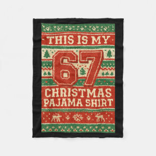 Six Seven 67 Meme 6 7 Holiday Christmas Pajamas Br Fleece Blanket