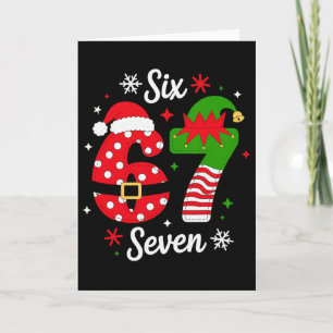 Six Seven 67 Meme 6 7 Santa Christmas Pajamas Kids Card