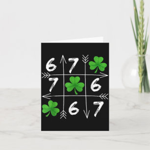 Six seven 67 meme 6 7 st. patrick´s day shamrock card