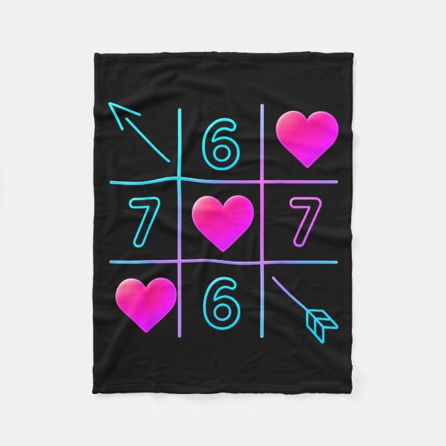 Six Seven 67 Meme 6 7 Valentines Day Heart Men Wom Fleece Blanket (Front)