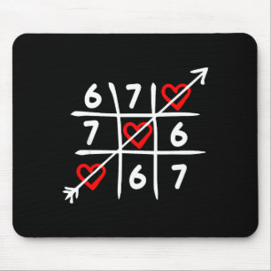 Six Seven 67 Meme 6 7 Valentines Day Heart Men Wom Mouse Pad